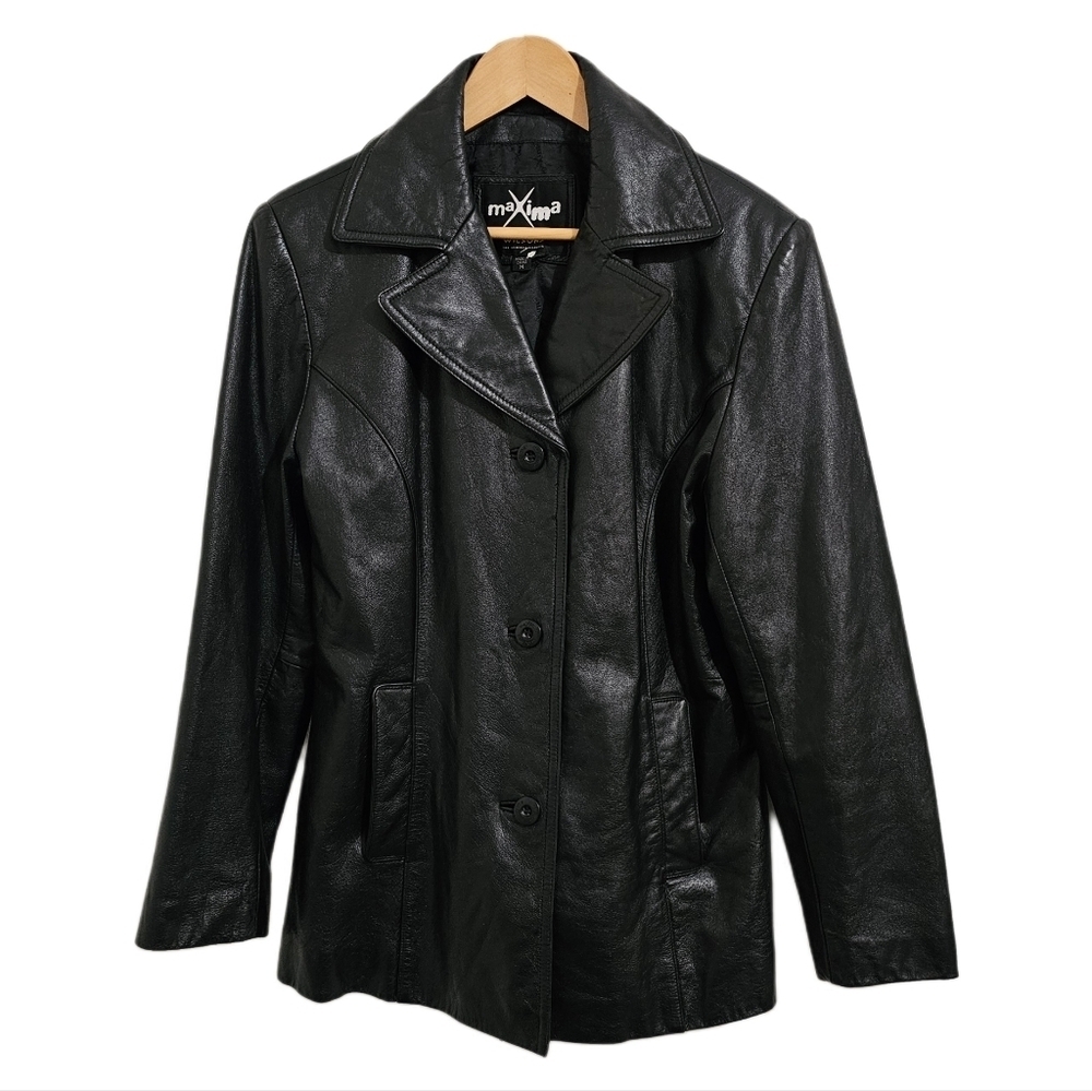 Wilsons leather Jacket Y2K soft black size medium